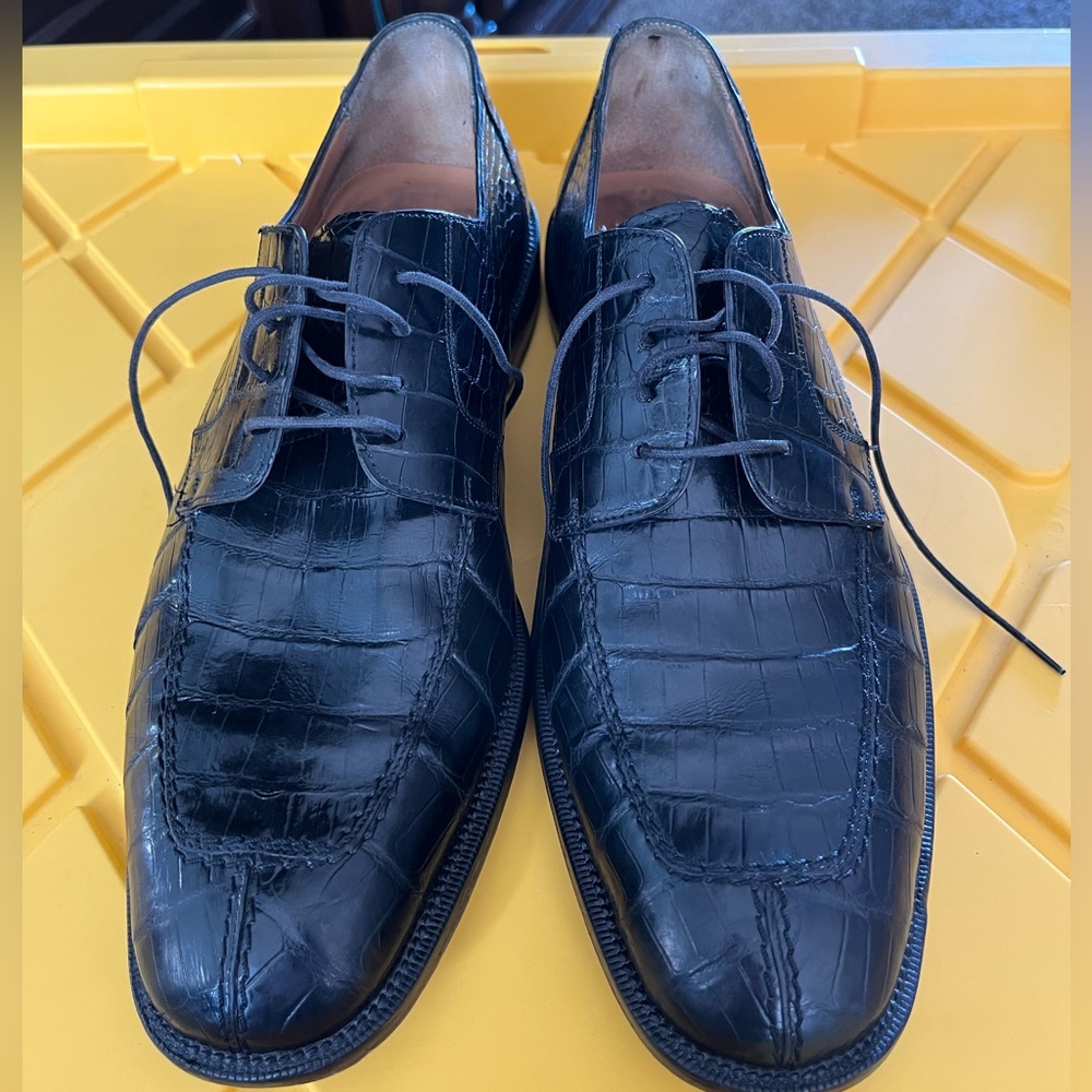 Mezlan Black Genuine Alligator Oxfords